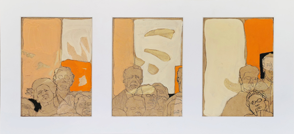 regardeurs V - 53x26 - tempera